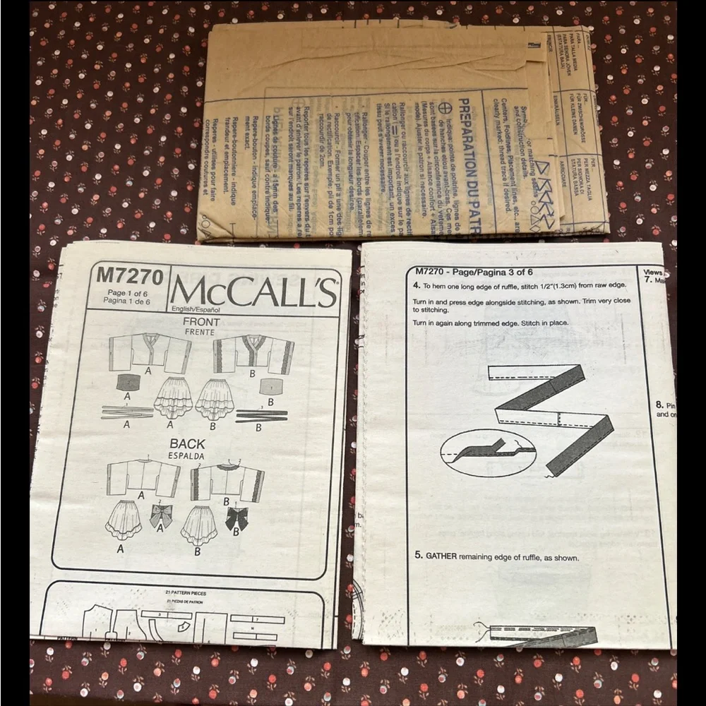 McCall's M7270 Geisha Obi Anime Skirt Kimono Costumes Cosplay Sz 4-12 AX5 UNCUT - Picture 3 of 6